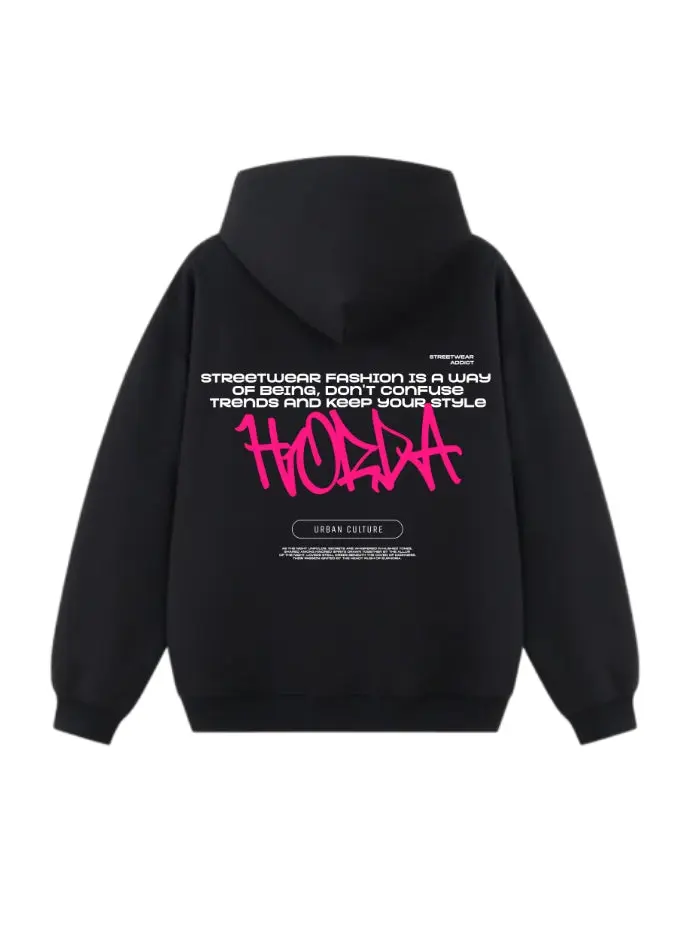 Felpa Y2K Fucsia Boxy Fit 380g Cotone Garzato