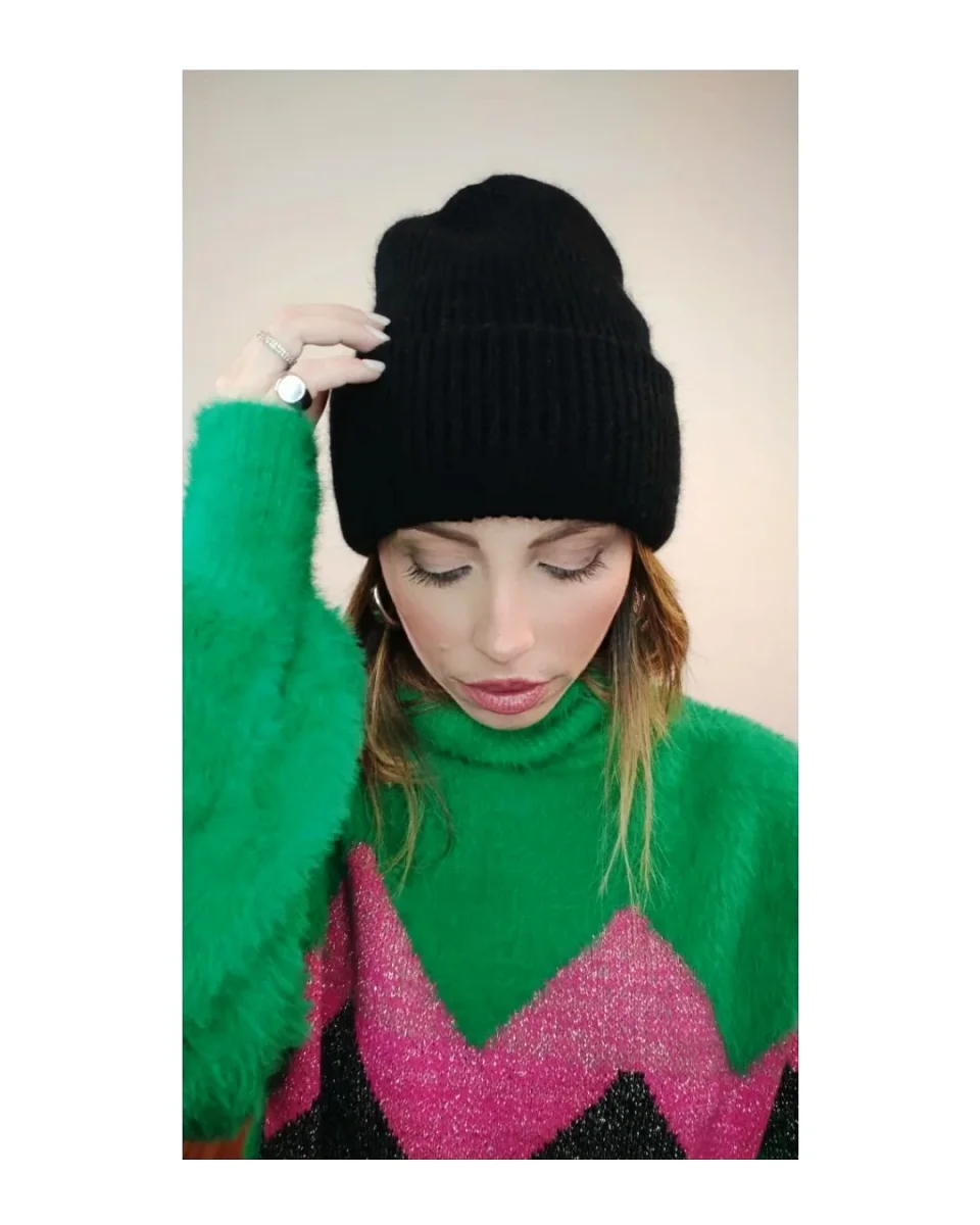CAPPELLO BEANIE 60%ANGORA, 30%LANA, 10%VISCOSA! - immagine 5