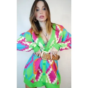 Maxi Cardigan Tetris, VERDE!