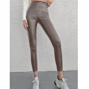 Leggings ecopelle felpato!