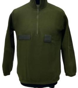 PILE 1/2 ZIP VERDE MILITARE
