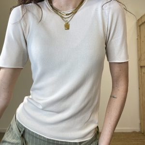 T-shirt in filo cream