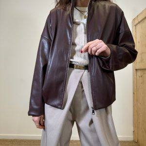 Bomber Ecopelle Burgundy