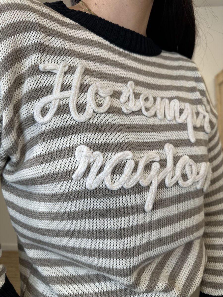 Pull “Ho sempre ragione” tortora - immagine 4