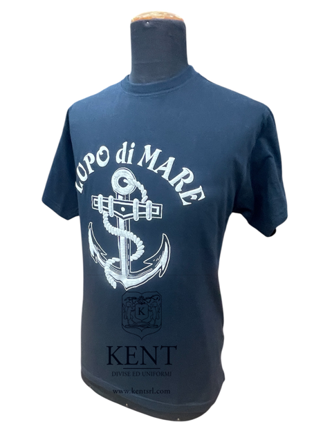T-SHIRT BLU NAVY – LUPO DI MARE – STAMPA IN 3D - immagine 3