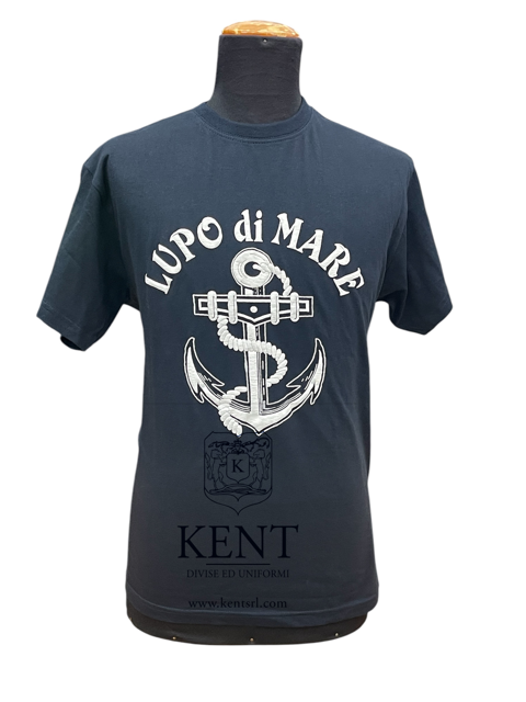 T-SHIRT BLU NAVY – LUPO DI MARE – STAMPA IN 3D - immagine 2