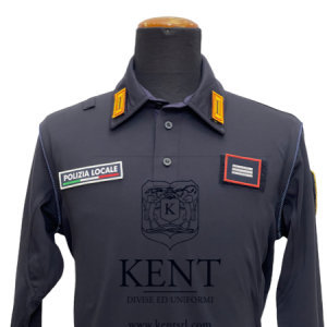 POLO TECNICA BLU MANICA LUNGA POLIZIA LOCALE