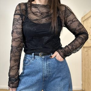 Maglia in pizzo black