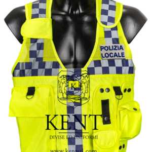 GILET ALTA VISIBILITA’ GIALLO POLIZIA LOCALE