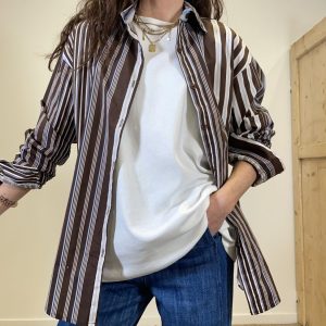 camicia line chocolate