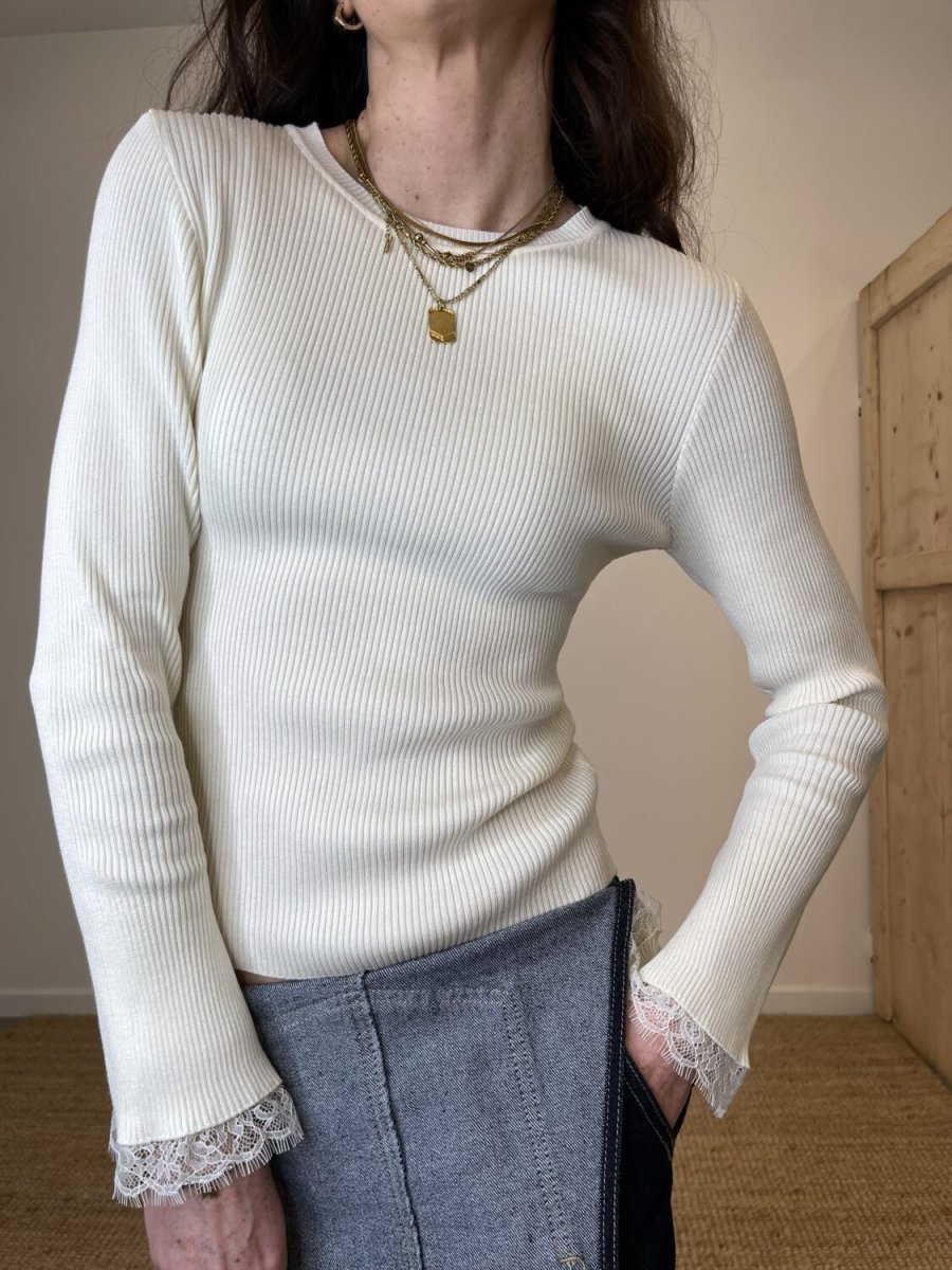 Maglia Microcostina pizzo - immagine 4