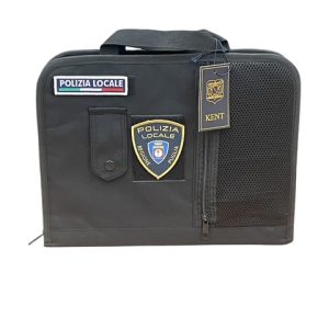 CARTELLA PORTA DOCUMENTI NERA CON ZIP POLIZIA LOCALE