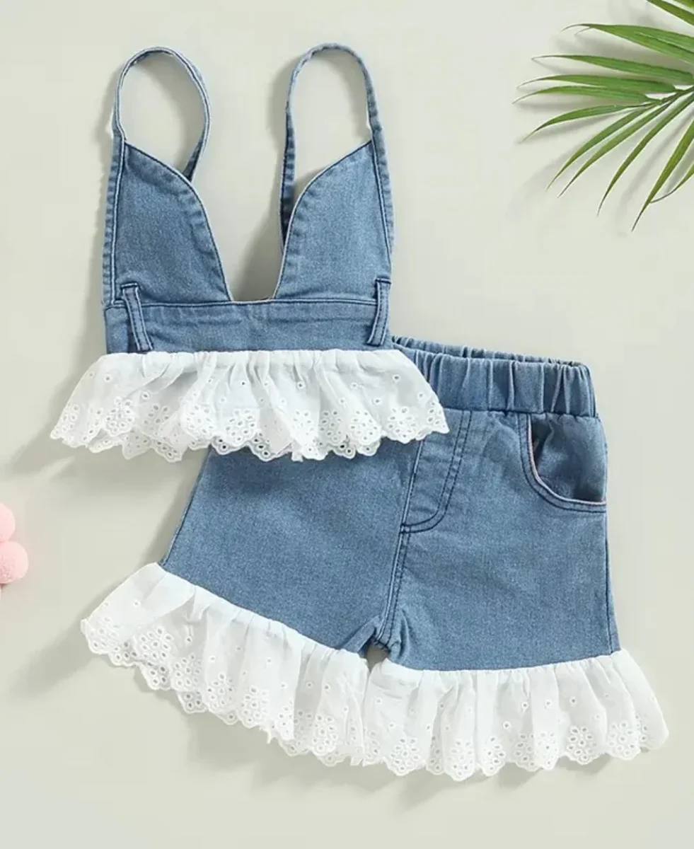 Coordinato baby Denim Lace - immagine 2