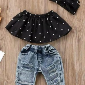 CordSet Baby Denim Pois