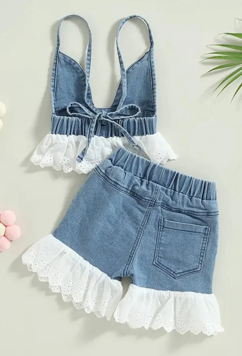 Coordinato baby Denim Lace - immagine 4