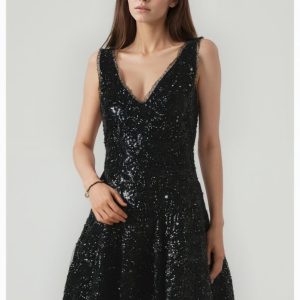 Mini Abito Imperial Nero con Paillettes