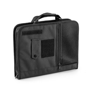 CARTELLA PORTA DOCUMENTI NERA CON ZIP LATERALE