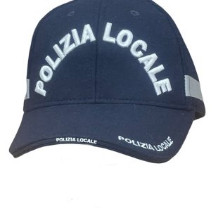 BERRETTO BASEBALL IN PANNO DI LANA POLIZIA LOCALE CON RICAMO 3D