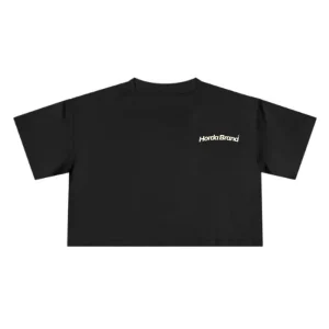 T-Shirt Cropped Basic Nera Donna 100% Cotone – Made in Italy