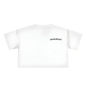 T-Shirt Donna Cropped Basic Bianca Cotone Italiano 100%