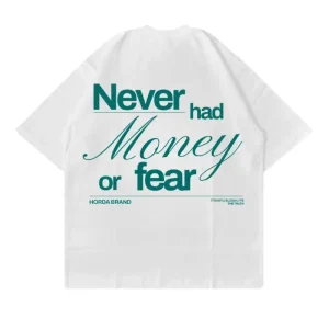 T-Shirt No Money Boxy Fit Oversize 100% Cotone Made in Italy
