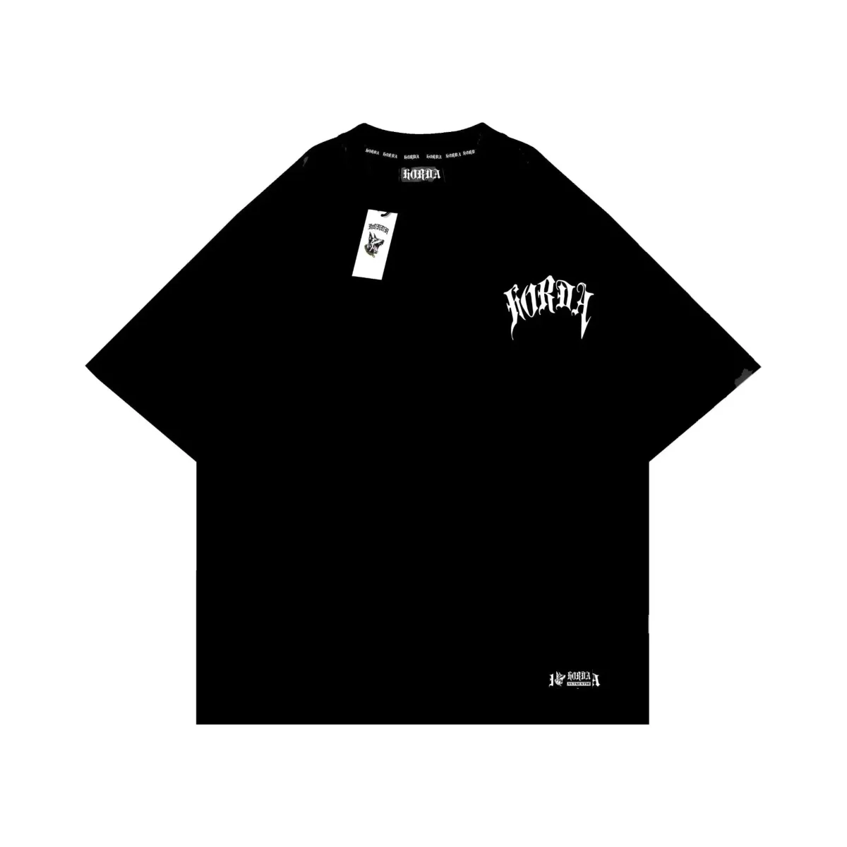 T-shirt Boxy Fit Nera 100% cotone Gotic Dog - immagine 3