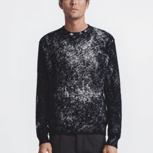 Maglione girocollo in cotone effetto delavé