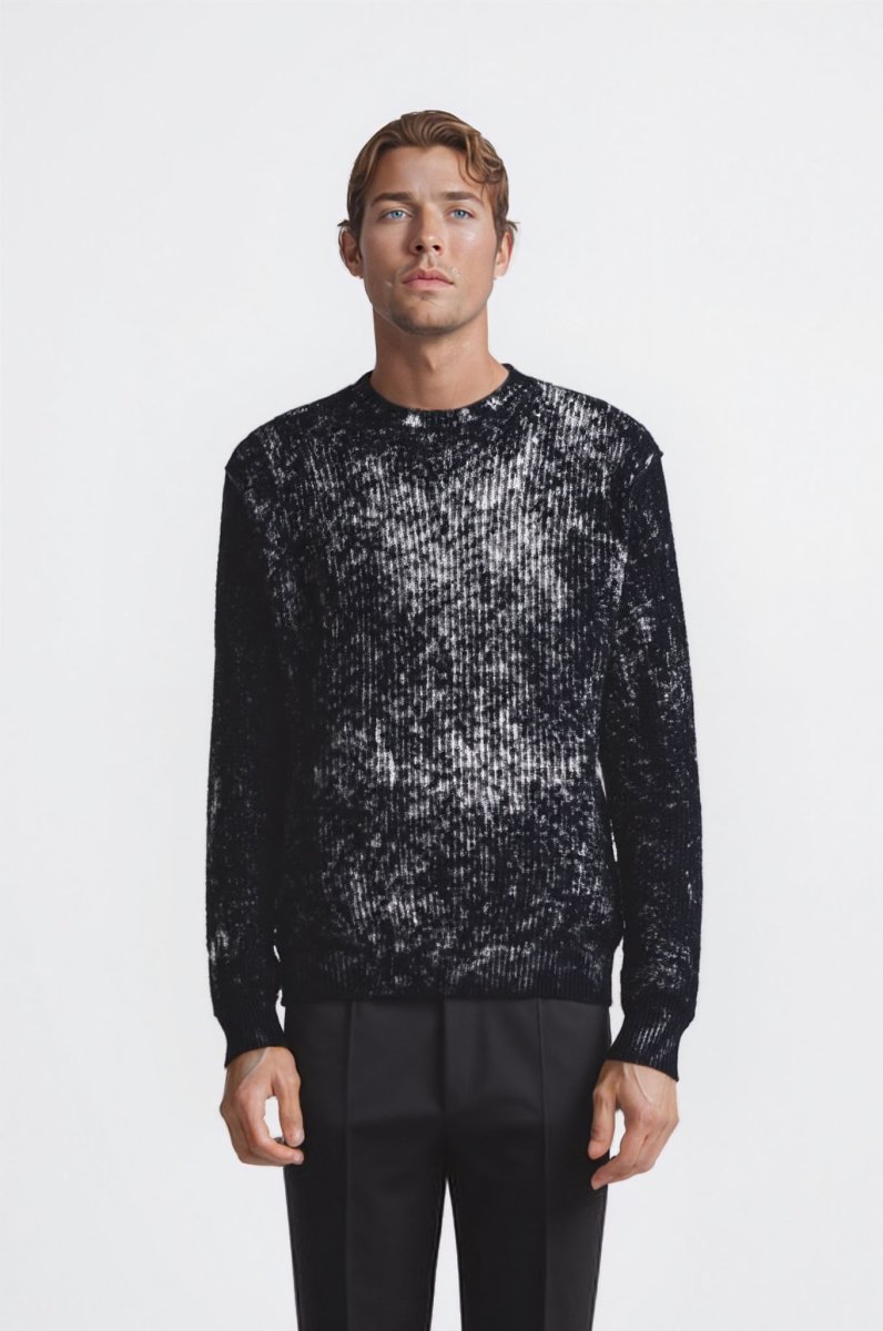 Maglione girocollo in cotone effetto delavé