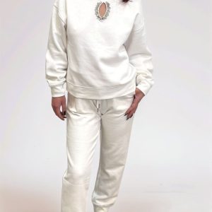 Pantalone in felpa con polsino donna