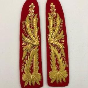 ALAMARI IN CANOTTIGLIA ORO FONDO ROSSO PER COMANDANTE POLIZIA LOCALE