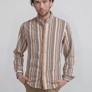 Camicia Uomo a Righe – 100% Lino –