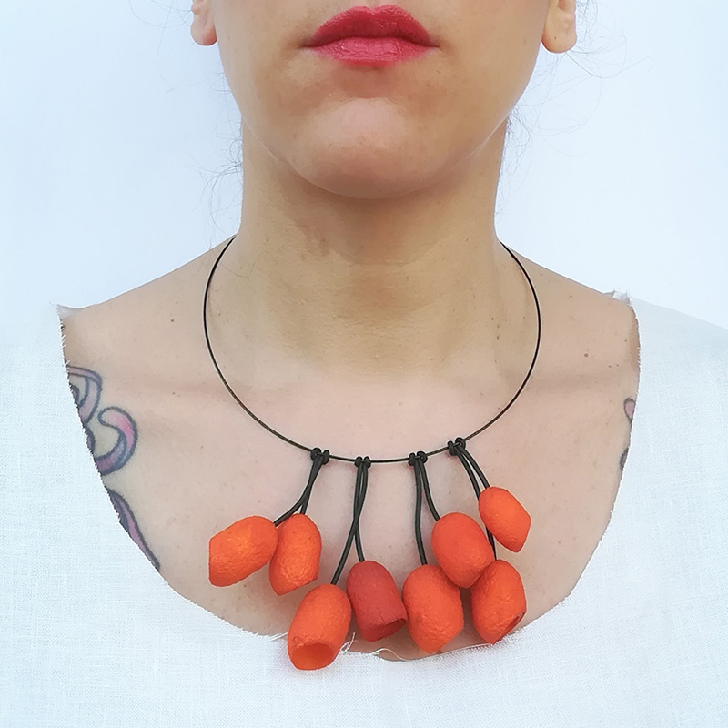 Collana Musa bozzoli di seta Lemon - immagine 4