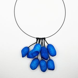 Collana Musa bozzoli di seta Cobalto