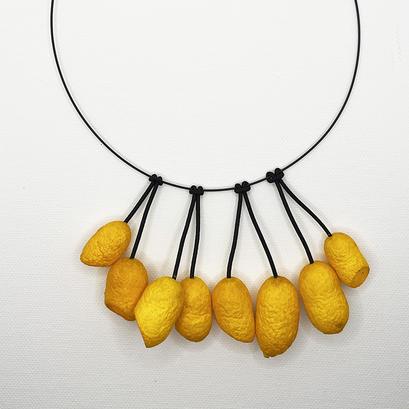 Collana Musa bozzoli di seta Lemon