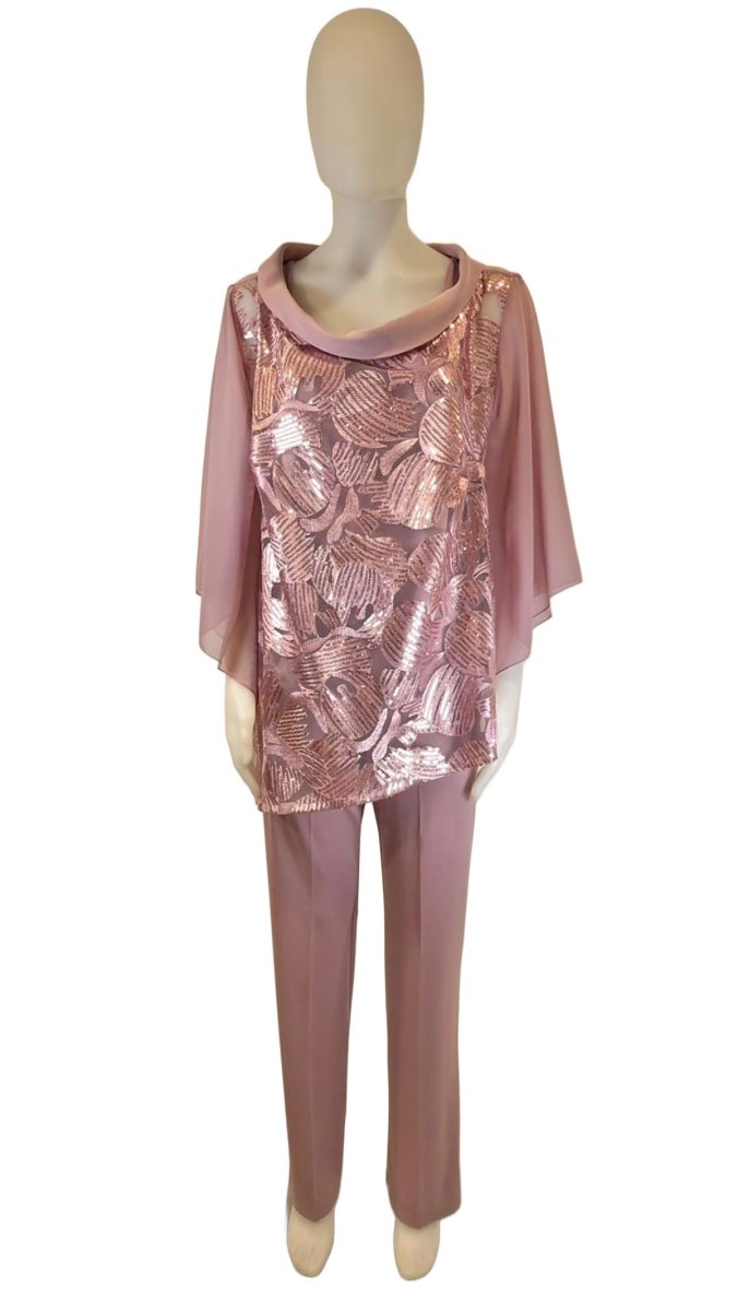 Completo elegante donna rosa antico - immagine 3