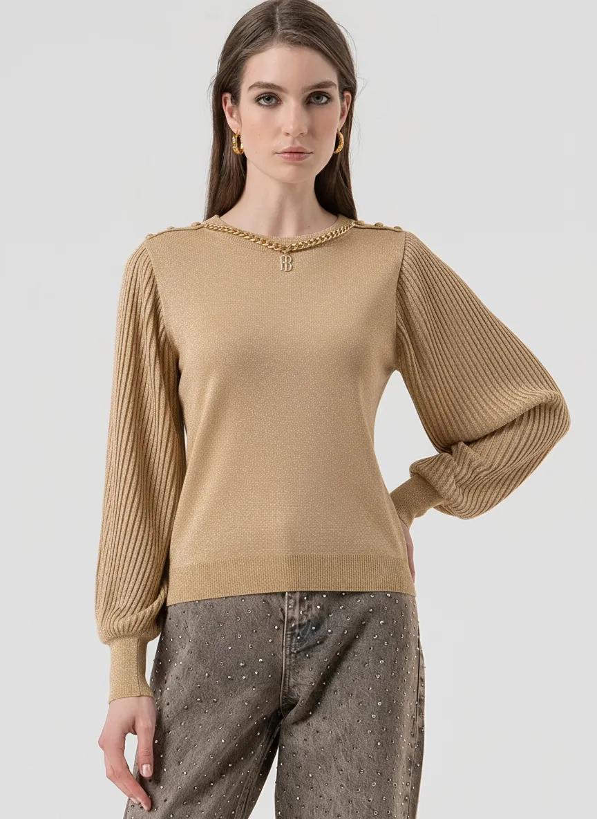 Maglia regular con lana e lurex - immagine 2