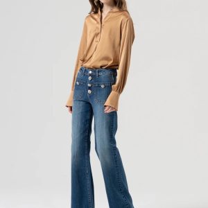 Jeans a Zampa in Denim – Lavaggio Medio