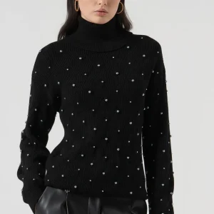 Maglieria regular fit con trecce e perle