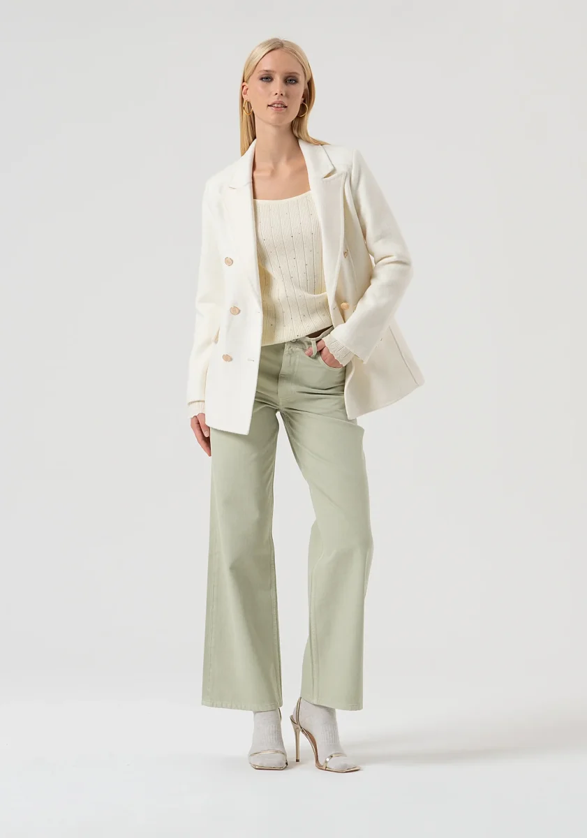 Maglia slim a costine con strass - immagine 6