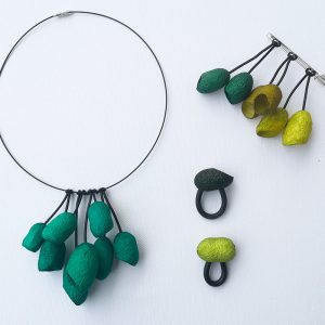 Parure baco da seta verde scuro