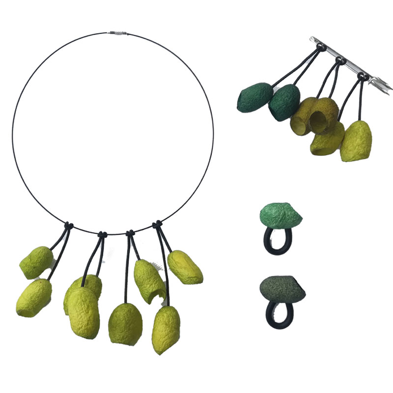 Parure baco da seta verde - immagine 2
