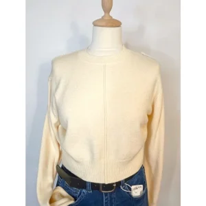 Maglioncino crop 55% viscosa basic Crema!