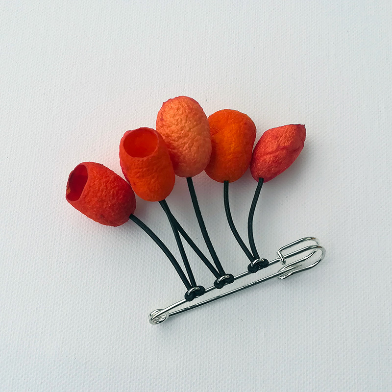 Spilla baco da seta Orange - immagine 2